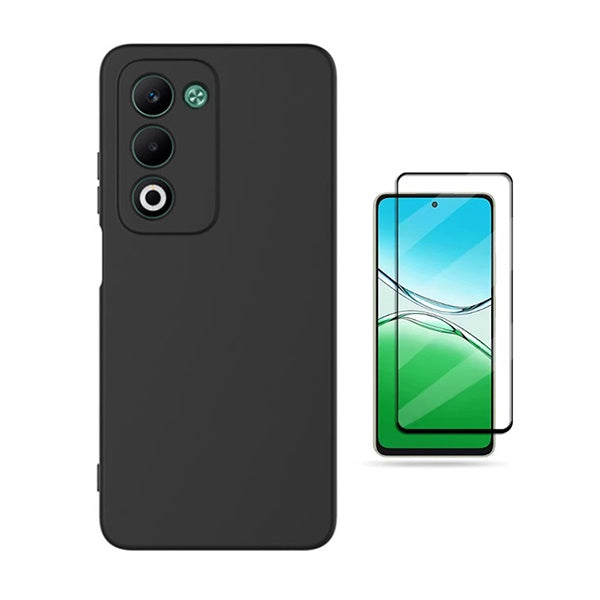 Kit Película de Vidro Temperado Gorilasglass + Capa Proteção Silicone GIFT4ME Para Oppo A5 4G - Preto