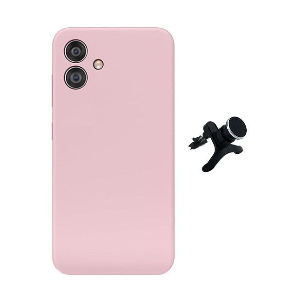 Kit Suporte Magnético Com Pernas + Capa Proteção Silicone Gift4Me Para Samsung Galaxy A06 - Rosa