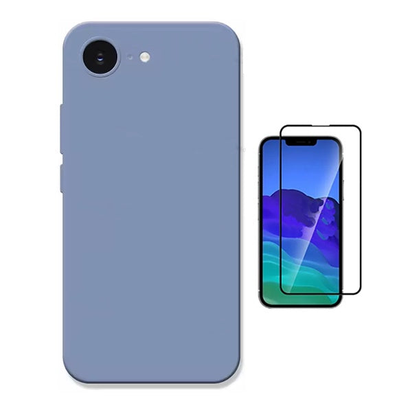 Kit Película de Vidro Temperado Gorilasglass + Capa Proteção Silicone GIFT4ME Para Apple iPhone 16e - Roxo