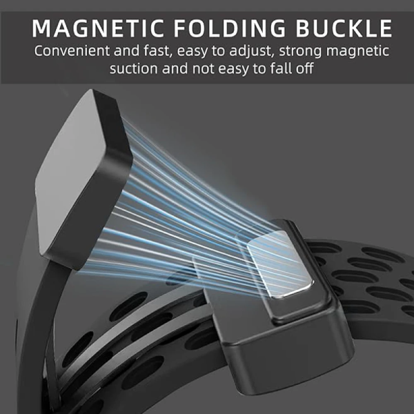 Bracelete Silicone Respirável Magnética GIFT4ME Para Coros Apex 2 Pro - Preto