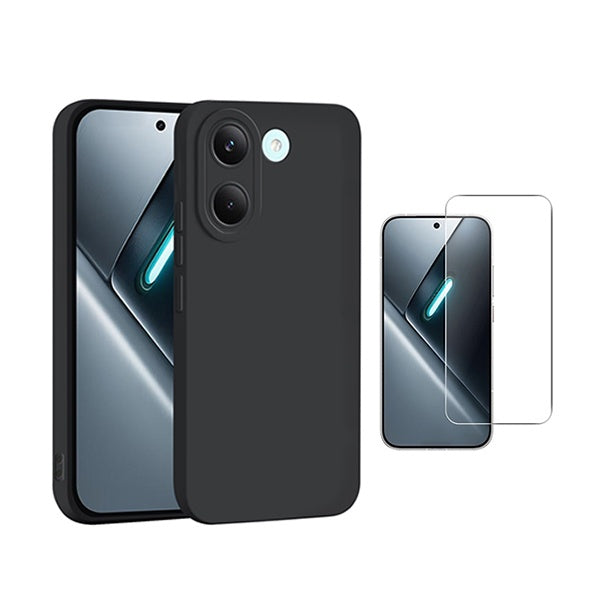 Kit Vidro Temperado Cleargorilasglass + Capa Proteção Silicone GIFT4ME Para Xiaomi Poco X8 Pro 5G - Preto