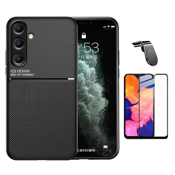 Kit Capa Traseira Magnética Anti Choque + Película de Vidro Temperado Gorilasglass + GIFT4ME Para Samsung Galaxy A24 4G - Preto