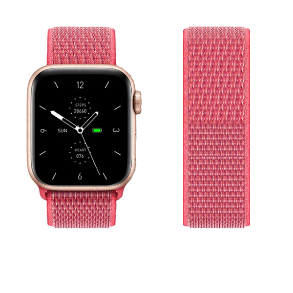 Bracelete Nylon GIFT4ME Para Apple Watch Series 12 - 46mm - Rosa