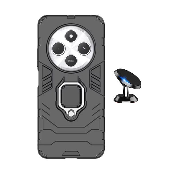 Kit Suporte Magnético + Capa de Proteção Militar Magnética Gift4Me Para Xiaomi Redmi A4 - Preto
