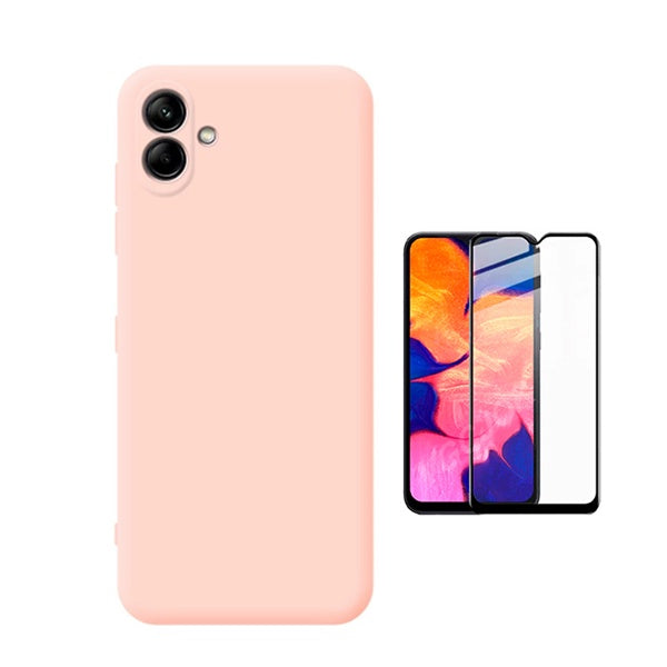Kit Película de Vidro Temperado Gorilasglass + Capa Proteção Silicone Gift4Me Para Samsung Galaxy M13 5G - Rosa
