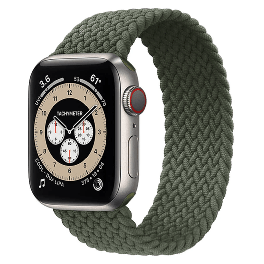 Bracelete Solo Nylon GIFT4ME Compativel Com Apple Watch Series 10 - 42mm (Pulso:142-152mm) - Verde Escuro