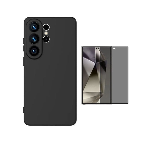 Kit Película de Vidro Temperado Privacidade + Capa Proteção Silicone GIFT4ME Para Samsung Galaxy S26 Ultra - Preto