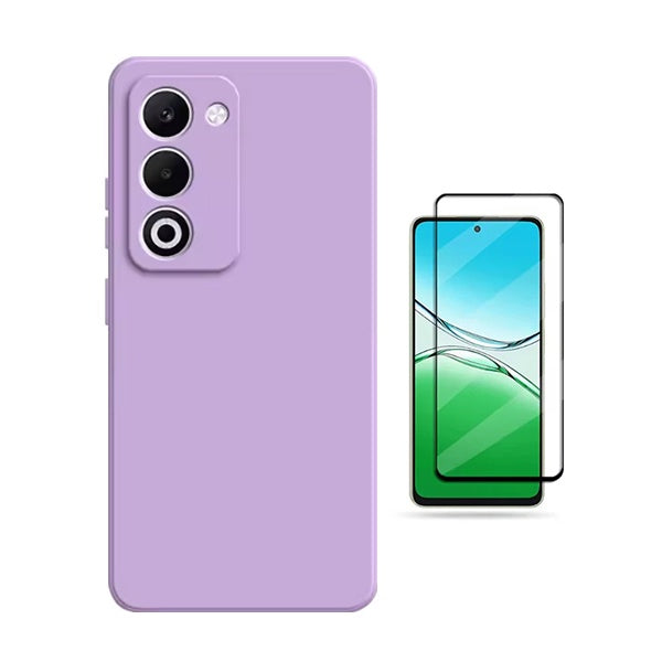 Kit Película de Vidro Temperado Gorilasglass + Capa Proteção Silicone GIFT4ME Para Oppo A5 4G - Roxo