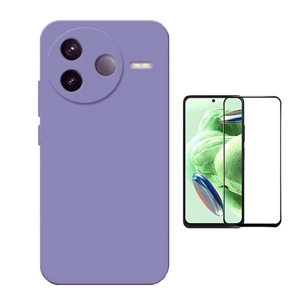 Kit Película de Vidro Temperado Gorilasglass + Capa Proteção Silicone GIFT4ME Para Xiaomi Poco F7 Ultra - Roxo