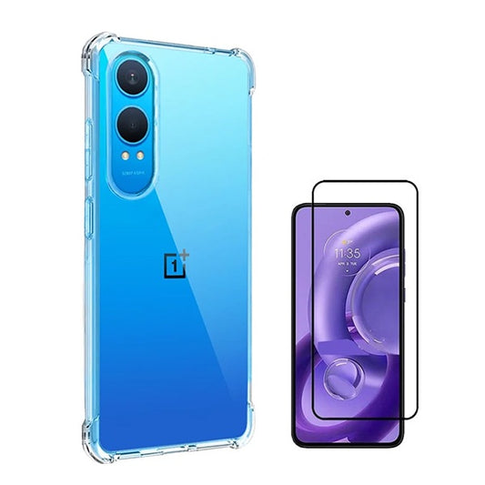 Kit Capa Traseira Super Proteção Transparente + Película de Vidro Temperado Gorilasglass GIFT4ME Compativel Com OnePlus Nord CE4 Lite - Transparente