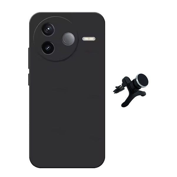 Kit Suporte Magnético Com Pernas + Capa Proteção Silicone GIFT4ME Para Xiaomi Poco F7 Ultra - Preto