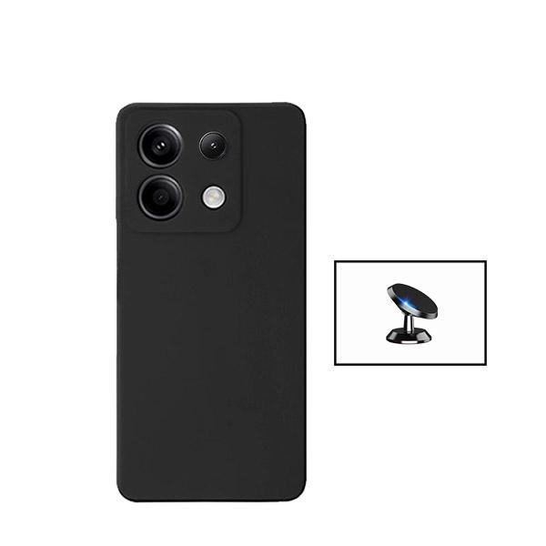 Kit Suporte Magnético + Capa Proteção Traseira Silicone GIFT4ME Compativel Com Xiaomi Redmi Note 13 Pro 4G - Preto