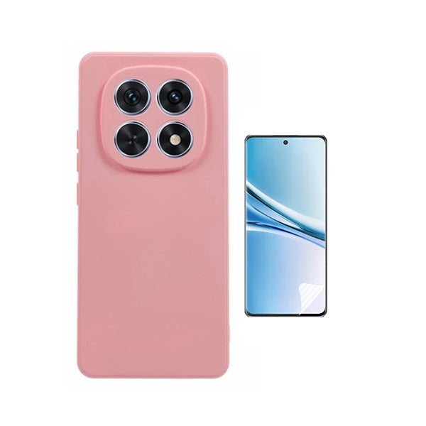 Kit Película Protectora de Hydrogel Frente + Capa Proteção Silicone GIFT4ME Para Xiaomi Redmi Note 15 4G - Rosa