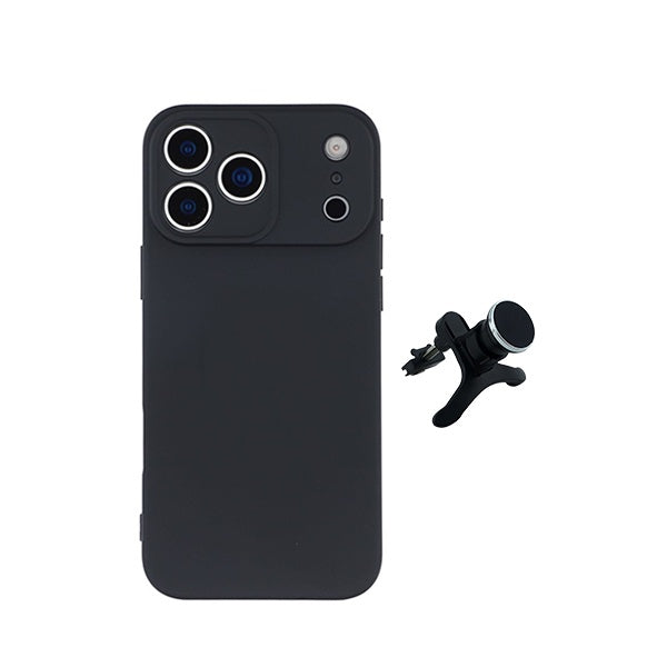 Kit Suporte Magnético Com Pernas + Capa Proteção Silicone GIFT4ME Para Apple iPhone 18 Pro - Preto