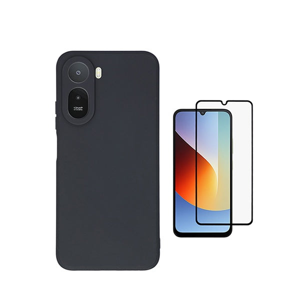 Kit Película de Vidro Temperado Gorilasglass + Capa Proteção Silicone GIFT4ME Para Xiaomi Redmi A7 Pro - Preto