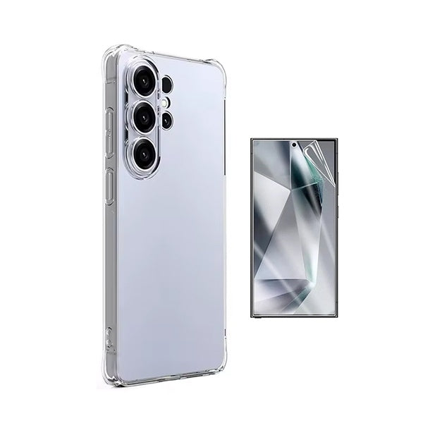 Kit Capa Traseira Super Proteção + Película de Hydrogel Frente Transparente GIFT4ME Para Samsung Galaxy S26 Ultra - Transparente