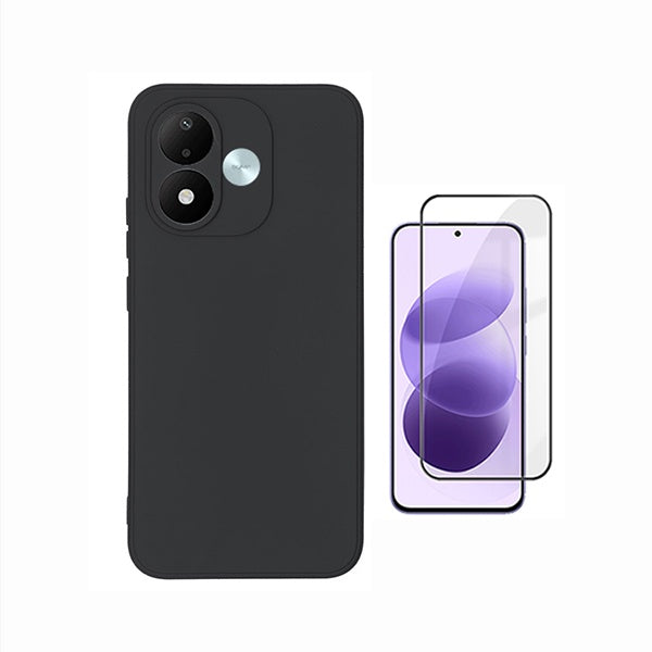 Kit Película de Vidro Temperado Gorilasglass + Capa Proteção Silicone GIFT4ME Para Xiaomi Redmi Note 17 4G - Preto