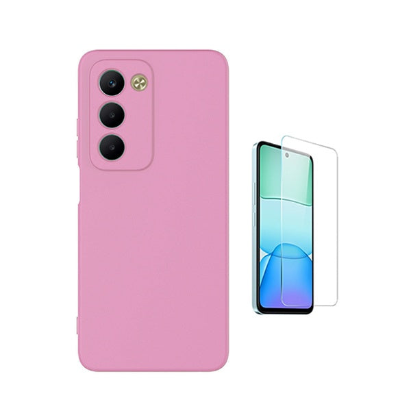 Kit Vidro Temperado Cleargorilasglass + Capa Proteção Silicone GIFT4ME Para Xiaomi Redmi 15 5G - Rosa
