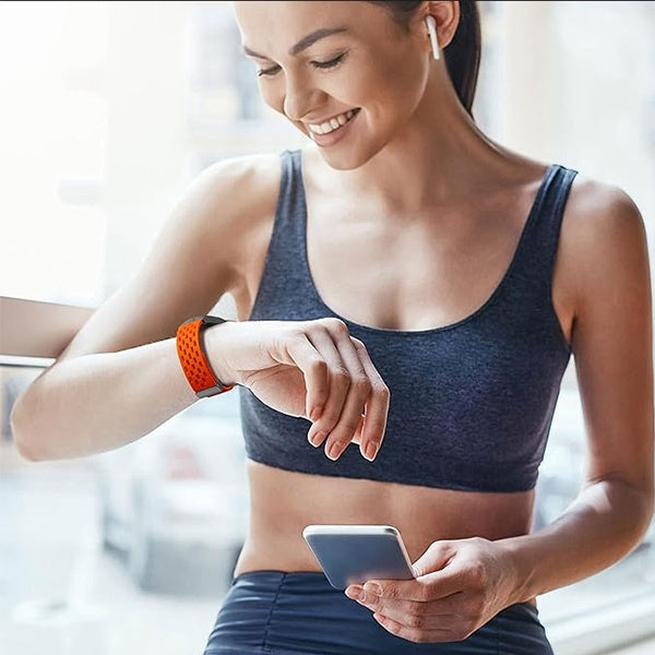 Bracelete Silicone Respirável Magnética GIFT4ME Para Coros Apex 2 Pro - Laranja