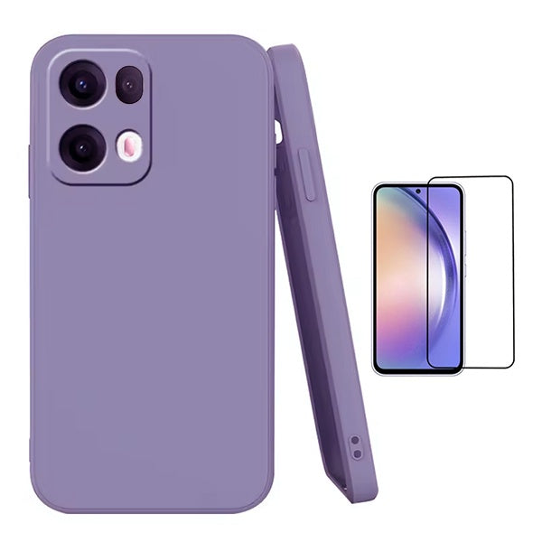 Kit Película de Vidro Temperado Gorilasglass + Capa Proteção Silicone GIFT4ME Para Oppo Reno13 Pro - Roxo