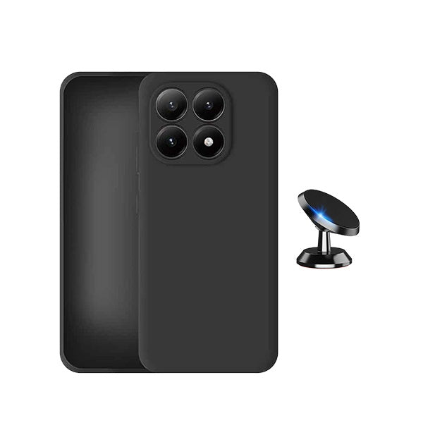 Kit Suporte Magnético + Capa Proteção Silicone GIFT4ME Para Xiaomi 17 5G - Preto