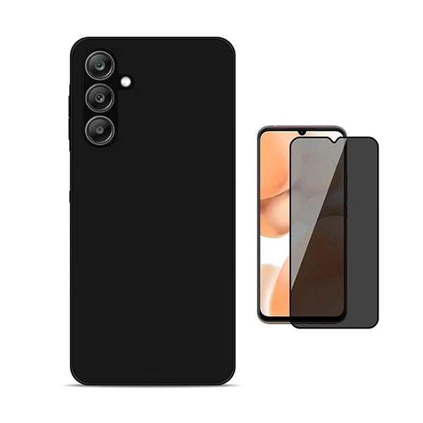 Kit Película de Vidro Temperado Privacidade + Capa Proteção Silicone GIFT4ME Para Samsung Galaxy A17 4G - Preto