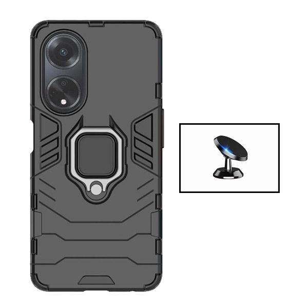 Kit Suporte Magnético + Capa de Proteção Militar Magnética GIFT4ME para Oppo A18 - Preto