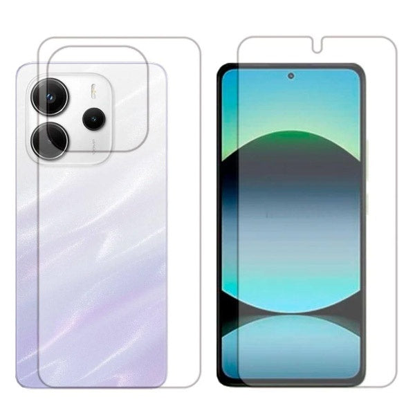 Kit Película Protectora de Hydrogel Frente e Verso Gift4Me Para Xiaomi Redmi Note 14 4G - Transparente