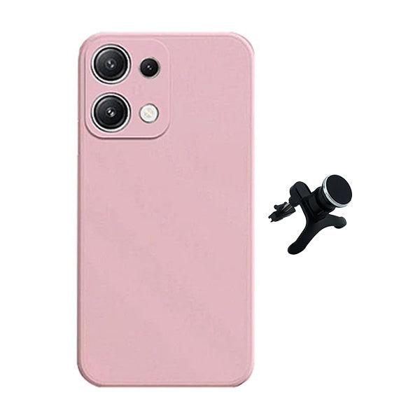 Kit Suporte Magnético Com Pernas + Capa Proteção Silicone GIFT4ME Para Xiaomi Redmi Note 14S - Rosa
