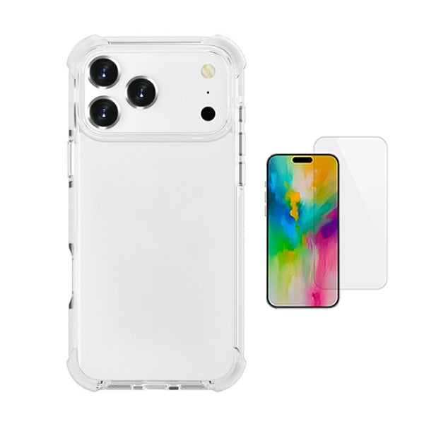 Kit Capa Super Proteção + Película de Vidro Temperado GIFT4ME Para Apple iPhone 17 Pro - Transparente