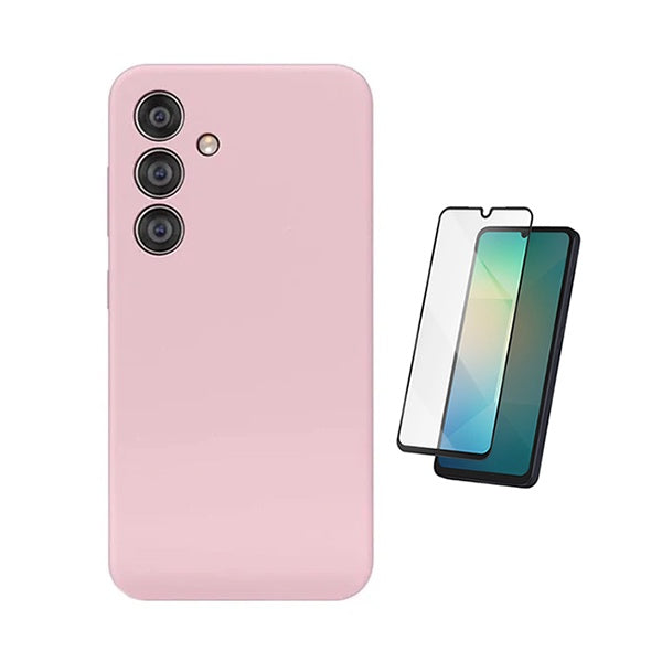 Kit Película de Vidro Temperado Gorilasglass + Capa Proteção Silicone GIFT4ME Para Samsung Galaxy A17 5G - Rosa