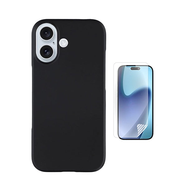 Kit Película Protectora de Hydrogel Frente + Capa Proteção Silicone GIFT4ME Para Apple iPhone 17 - Preto