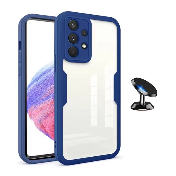 Kit Capa 360° Proteção Frente e Verso + Suporte Magnético Gift4Me Para Samsung Galaxy A13 - Azul Escuro