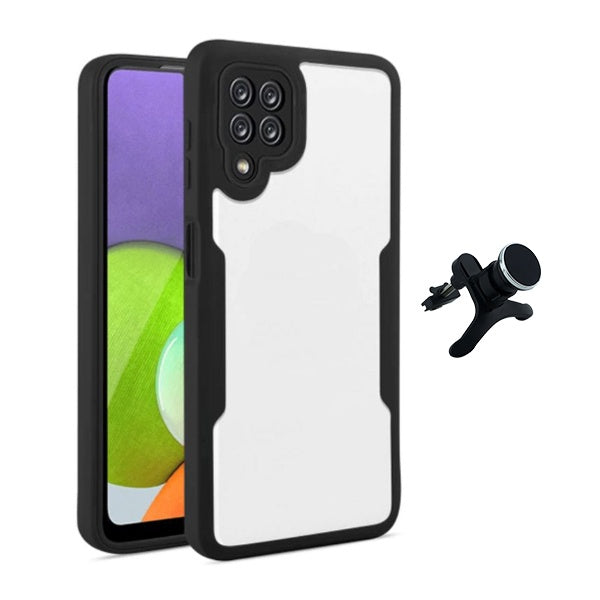 Kit Capa 360° Proteção Frente e Verso + Suporte Magnético Com Pernas Gift4Me Para Samsung Galaxy M53 - Preto
