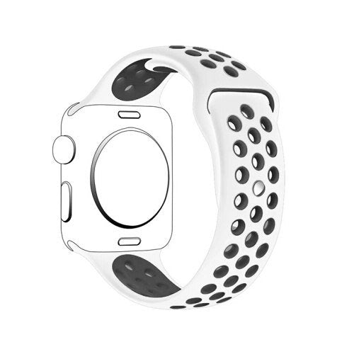 Bracelete Desportiva GIFT4ME Para Apple Watch Series 12 - 46mm - Branco / Preto