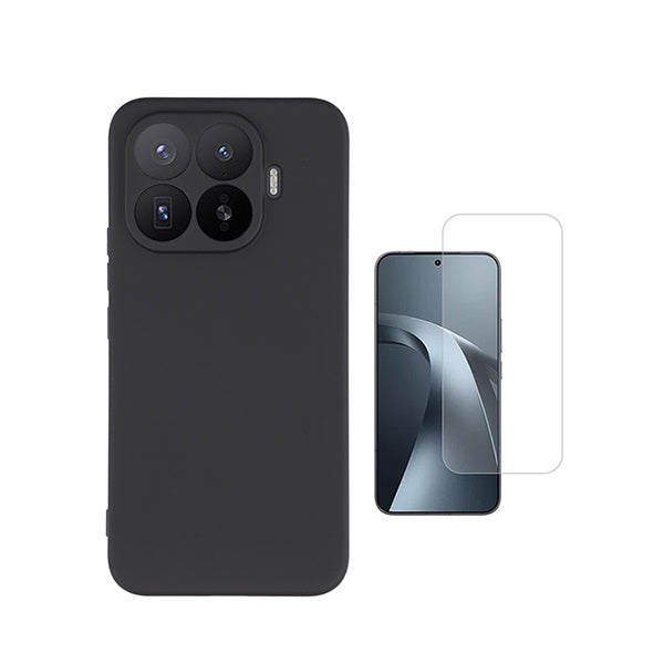 Kit Vidro Temperado Cleargorilasglass + Capa Proteção Silicone GIFT4ME Para Xiaomi 17T Pro 5G - Preto