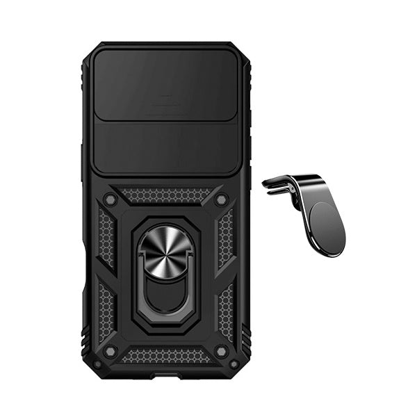 Kit Suporte de Carro Magnético L + Capa de Proteção Militar Magnética Janela Deslizante GIFT4ME Para Apple iPhone 17 Air - Preto