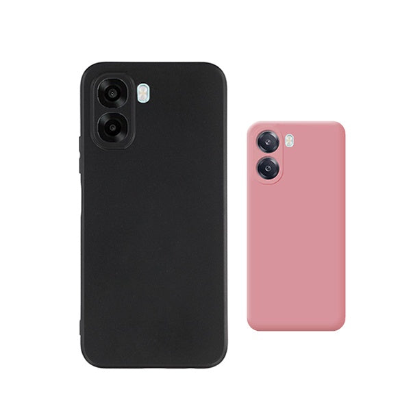 Kit 2x Capa Proteção Silicone GIFT4ME Para Oppo A6x - Preto / Rosa