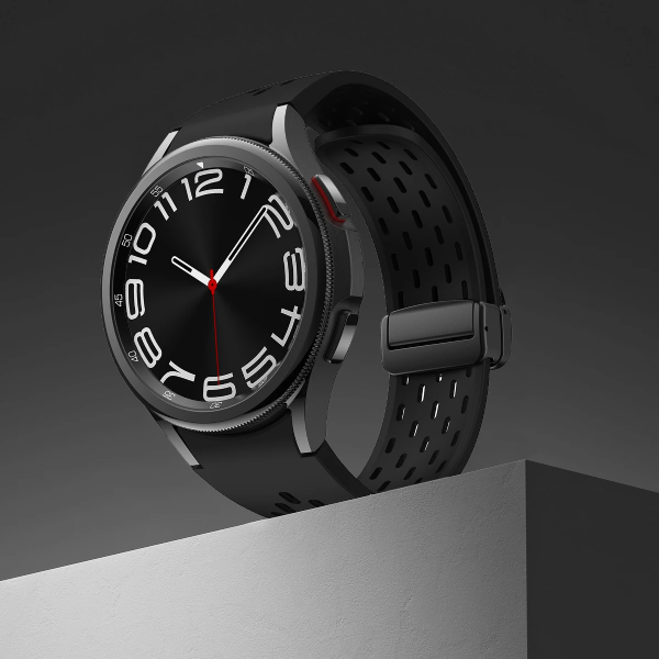 Bracelete Silicone Respirável Magnética GIFT4ME Para Coros Apex 2 - Preto