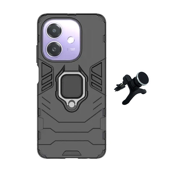 Kit Suporte Magnético Com Pernas + Capa de Proteção Militar Magnética GIFT4ME Para Oppo A40 - Preto