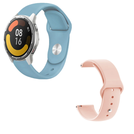 Kit 2x Bracelete Silicone Gift4Me Para Xiaomi Watch 2 - Azul Céu / Rosa Claro