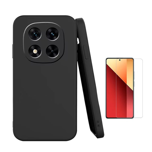 Kit Vidro Temperado Cleargorilasglass + Capa Proteção Silicone Gift4Me Para Xiaomi Redmi Note 14 Pro - Preto