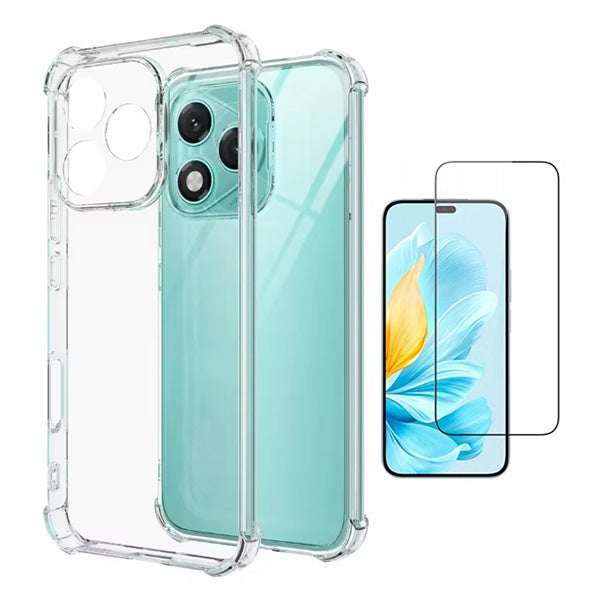 Kit Capa Super Proteção + Película de Vidro Temperado Gorilasglass GIFT4ME Para Honor 400 Lite - Transparente