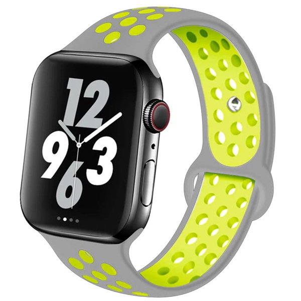 Bracelete Desportiva GIFT4ME Compativel Com Apple Watch Series 10 - 42mm - Cinza / Verde