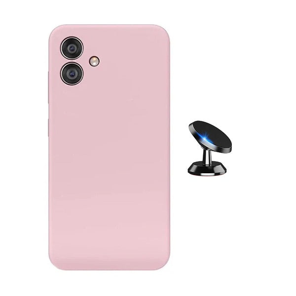 Kit Suporte Magnético + Capa Proteção Silicone GIFT4ME Para Samsung Galaxy A07 - Rosa