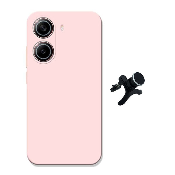 Kit Suporte Magnético Com Pernas + Capa Proteção Silicone GIFT4ME Para Xiaomi Poco X7 Pro - Rosa