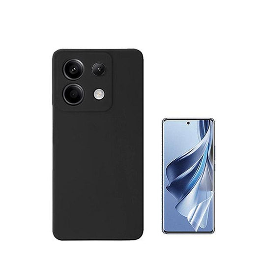 Kit Película Protectora de Hydrogel Frente + Capa Proteção Traseira Silicone GIFT4ME Compativel Com Xiaomi Redmi Note 13 Pro 4G - Preto