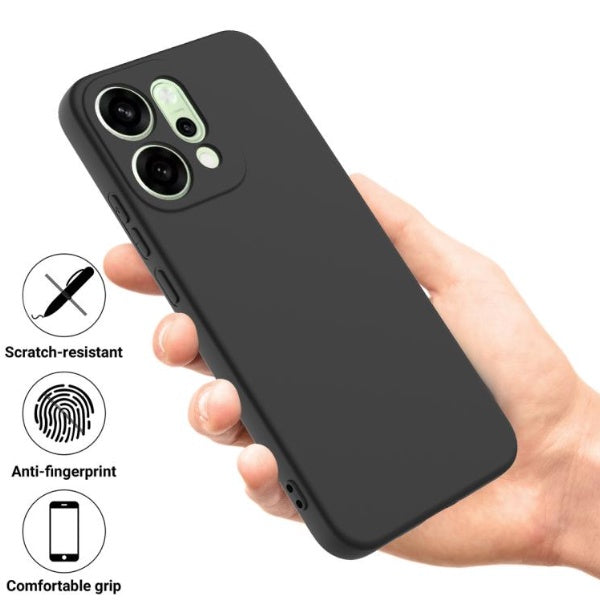 Kit Película Protectora de Hydrogel Frente + Capa Proteção Silicone + Suporte Magnético L GIFT4ME Para Oppo Reno14 - Preto