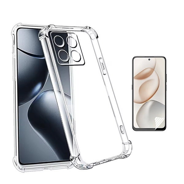 Kit Capa Traseira Super Proteção + Película de Hydrogel Frente Transparente GIFT4ME Para Honor 400 Smart - Transparente