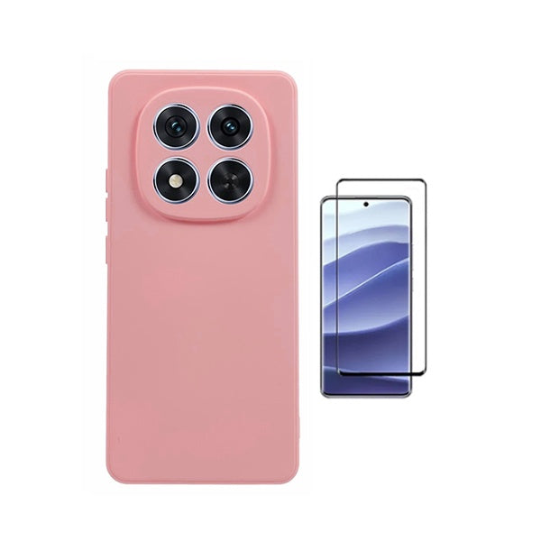 Kit Película de Vidro Temperado Gorilasglass + Capa Proteção Silicone GIFT4ME Para Xiaomi Redmi Note 15 Pro 5G - Rosa